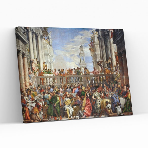 Die Hochzeit vor Kana von Paolo Veronese Renaissance Malerei Leinwand Wand Kunst Berühmte Biblische Geschichte Kunstwerk Giclée Wandbehang Dekor