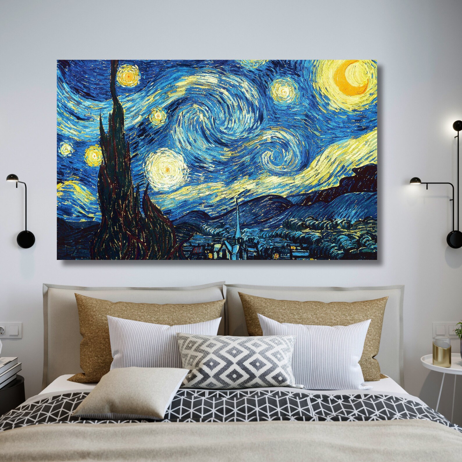 The Starry Night Vincent Van Gogh Canvas Wall Art Reproduction - Etsy