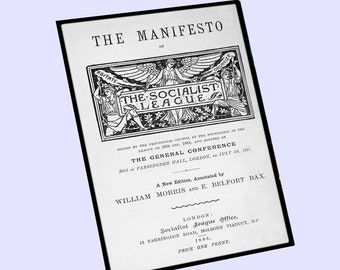 Socialist League Manifesto 1885,CANVAS PRINT ART,Vintage Art,Political Document Art,Historical Gift,Vintage Room Decor,Inspirational Decor