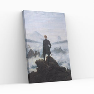 Wanderer Above the Sea of Fog Canvas Wall Art Caspar David Artwork Reproduction Wall Hanging Decor Art Lovers Gift Gicleé Print Painting