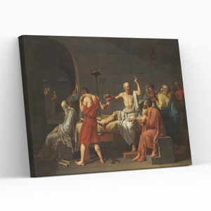 Death of Socrates by Jacques Louis David Canvas Wall Art Aesthetic Piece Home Decor Art Lovers Gift Wall Hanging Decor Giclée Print Painting