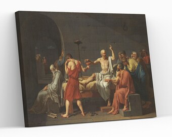 Puede incluir: Una pintura que representa una escena de un hombre acostado en una cama, rodeado de otros hombres. El hombre en la cama sostiene una copa y parece estar hablando. Los otros hombres escuchan atentamente. La pintura está ambientada en una habitación con una pared de piedra y una ventana.
