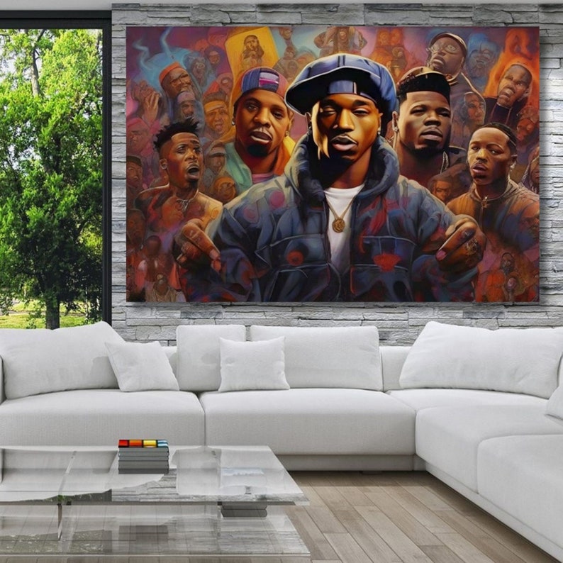 Ghost Rappers AI Generated Canvas Wall Art Rap Lover Gift Wall Hanging