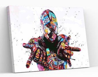 Spiderman Street Art Canvas Art Print dynamische Spiderman Street Art, levendige superheld muur decor, perfect cadeau voor stripfans, kinderkamer decor