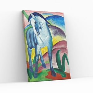 Caballo azul de Franz Marc, lienzo decorativo para pared, decoración para habitación infantil, regalo para amantes del arte, cuadro llamativo con impresión Giclee