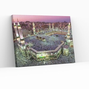 Kaaba Al Musharrafah Great Mosque In Mecca Saudi Arabia Religious Islamic Divinity Home Decor Gift Canvas Wall Art Print Poster,Roll,Panel