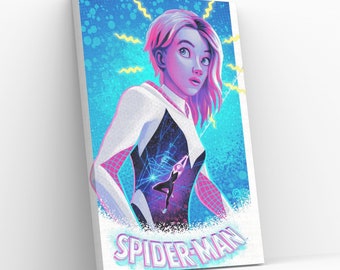Arte en lienzo de Spiderman de Gwen Stacy, decoración para habitación infantil