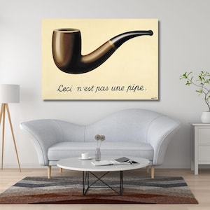 René Magritte The treachery of Images (ceci n’est pas une pipe) Artwork Reproduction Home Decor Ready Wall Hanging Canvas Wall Art Print