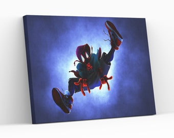 Spiderman Across the Spider Verse Miles Morales Listo para colgar Decoración del hogar Habitación infantil Regalo para fanáticos Lienzo Arte de pared Pintura Impresión Póster, Rollo, Panel