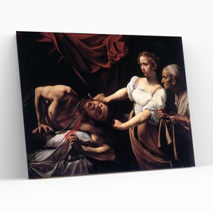 Caravaggio Judith Enthauptung Holofernes Leinwand Wandkunst Caravaggio berühmtes Kunstwerk Wandbehang Dekor Geschenk Historische Kunst Themed Giclée Druck