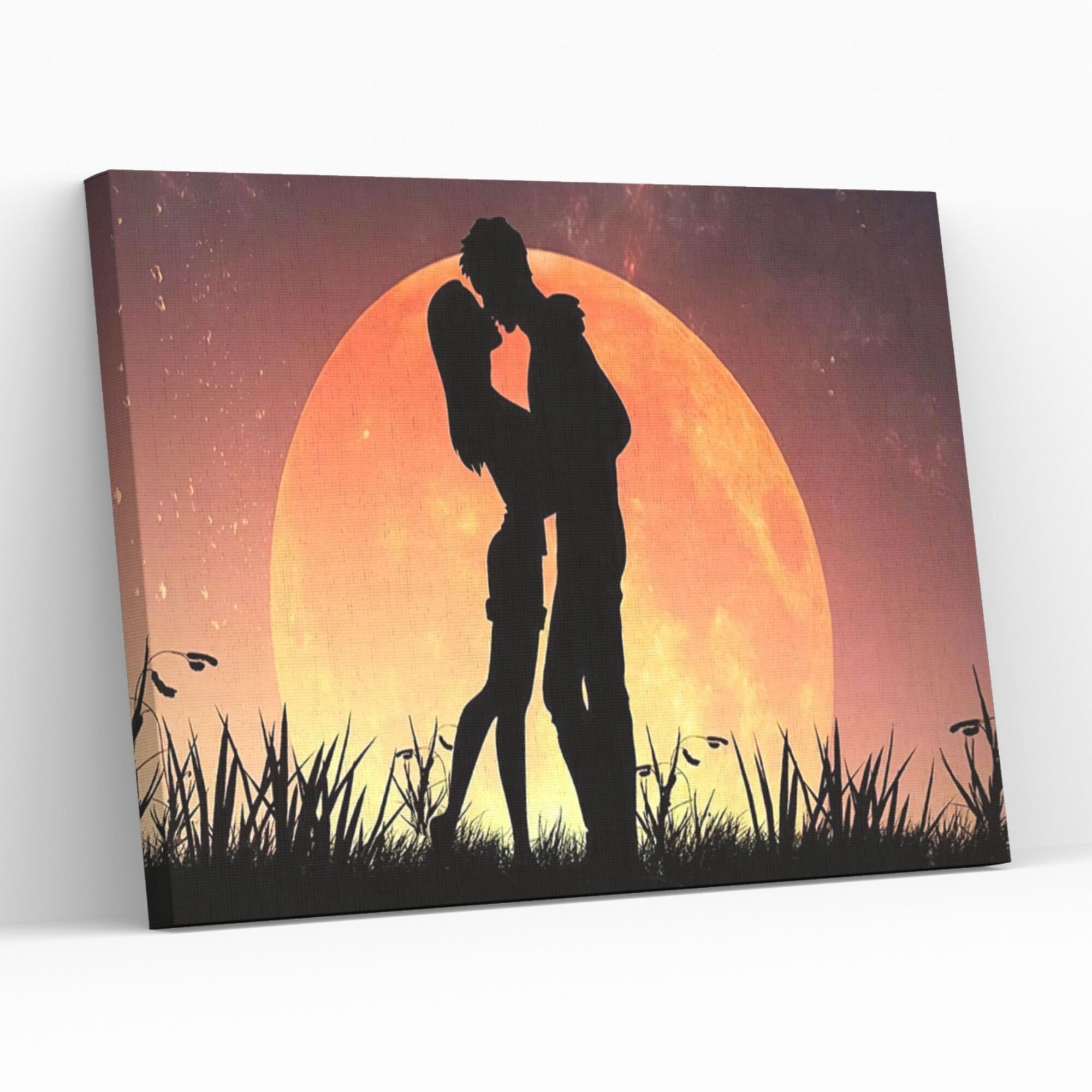 Lovers Romance Canvas Wall Art Love Themed Wall Hanging Decor