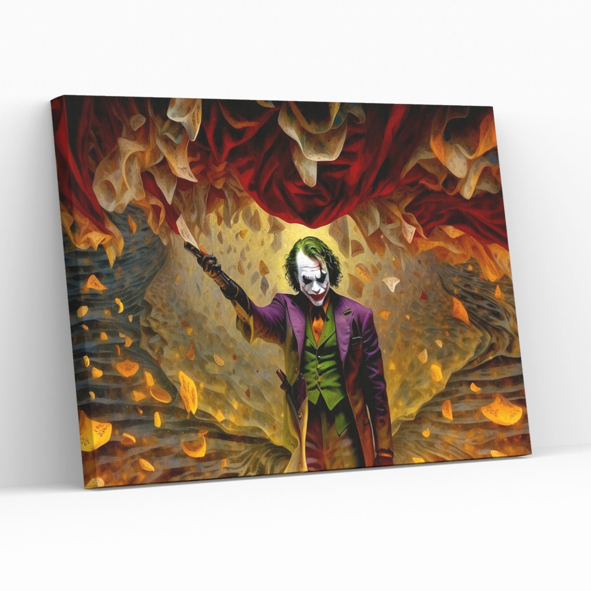 JOKER 油絵アート Joker Blended With Absract Art Canvas Wall Art Movie Lovers Gift