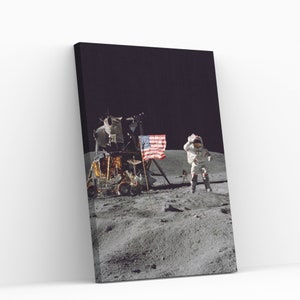 Astronaut John W. Young Apollo 16 Lunar Landing Mission NASA Space Home Decor Wall Hanging Painting Canvas Wall Art Print Poster,Roll,Panel