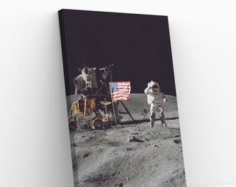 Astronaut John W. Young Apollo 16 Mondlande-Mission NASA Weltraum Raum Wohnkultur Wandbehang Malerei Leinwand Wand Kunst Druck Poster,Rolle,Panel