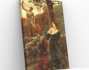 Frank Dicksee's Chivalry Canvas Print, Pre-Raphaelite Wall Art