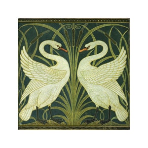 Swan and Rush and Iris by Walter Crane Canvas Wall Art Two Swans Fine Art Print Art Nouveau Lovers Gift Walter Crane Famous Artwork Print