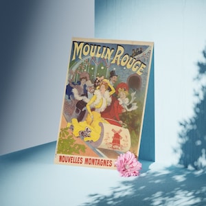 Moulin Rouge Themed Vintage French Poster Canvas Wall Art Moulin Rouge Themed Valentine&#39;s Day Gift Office Wall Hanging Decor Gicleé Print