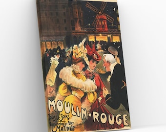 Vintage Moulin Rouge French Poster Canvas Wall Art Vintage Moulin Rouge Home Decor Moulin Rouge Office Wallhanging Moulin Rouge Gicleé Print