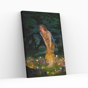 Midsummer Eve by Edward Robert Hughes Famous Artwork Reproduction Canvas Wrap Wall Art Aesthetic Home DecorPrint Giclée Canvas Painting