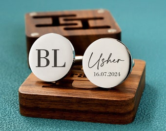 Personalized Groomsmen Cufflinks, Grooms men Gifts, Engraved Wedding Cufflinks & Set, Groomsman Gift, Groomsmen Proposal, Best Man Gift Set