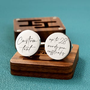 Custom any content you want  Cufflink, Up to 28 words per cuff links, Personalized Wedding Cuff links, Birthday gifts, anniversary gifts