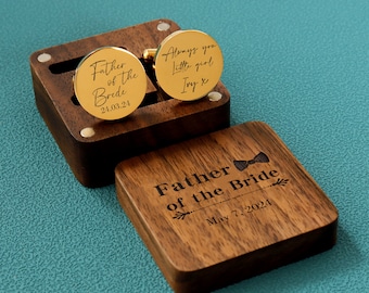 Father of the bride gift, custom personalized Wedding  cufflinks, Daughter's Wedding Gift for Father, Always Your Little Girl Cufflinks