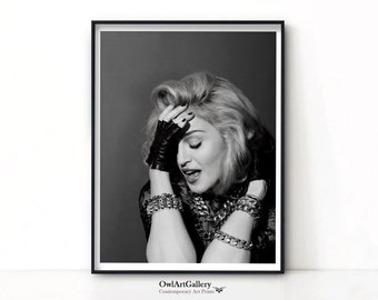 Madonna Black whıte Magazin Posters ,Souvenirs, Frameless Poster, Custom Sizes, Quality Printing, Wall Art