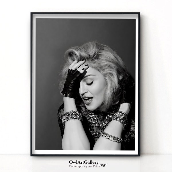 Madonna Black whıte Magazin Posters ,Souvenirs, Frameless Poster, Custom Sizes, Quality Printing, Wall Art