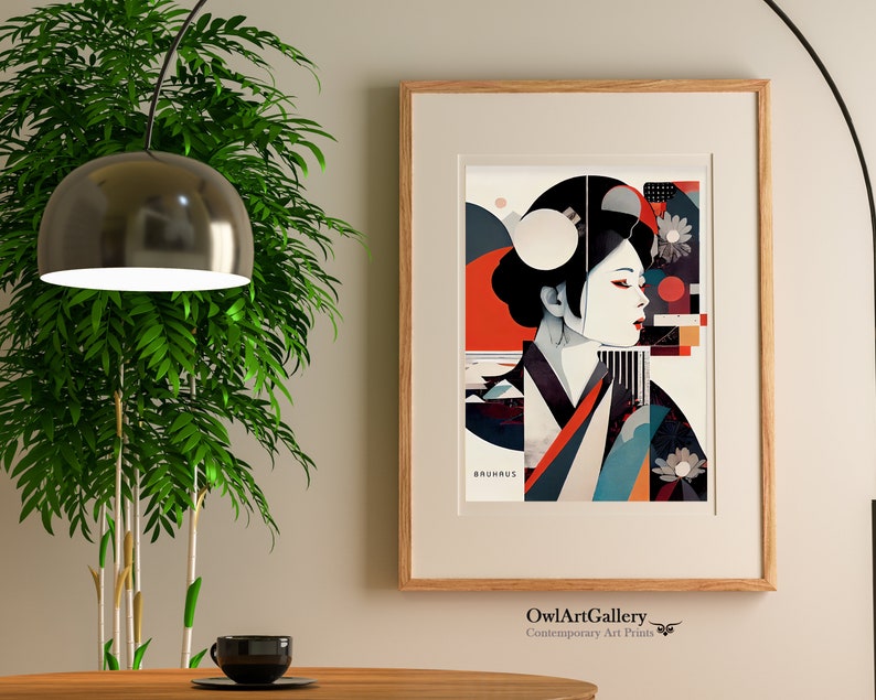 Japanese Bauhaus Wall Art Bauhaus Art Print Geisha Poster Etsy