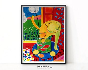 Henri Matisse, Cat and Red Fish | Fauvist Painting | Modern Art Print | Cat Print | Animal Print