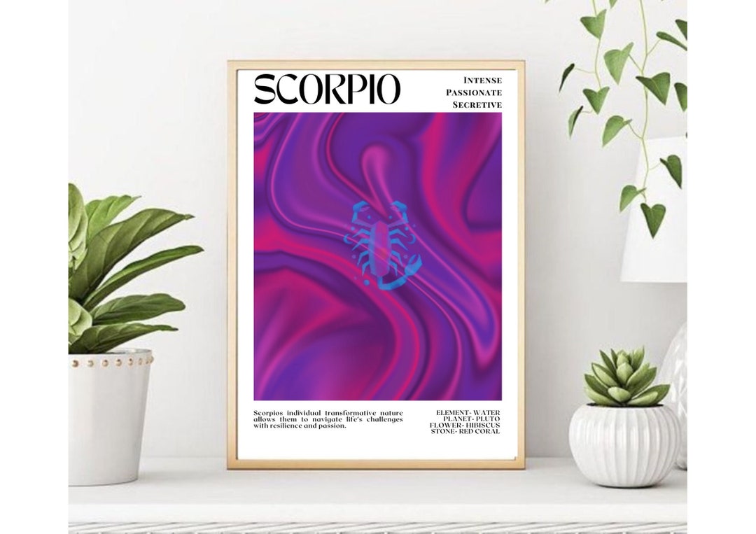 Scorpio Wall Art Zodiac Poster Scorpio Art scorpio Gift Etsy