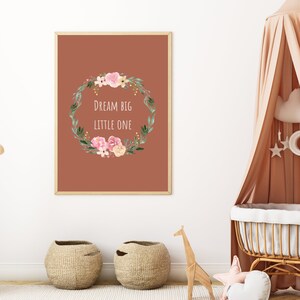 Nursery Wall Art Prints for Girl Wall Art Decor Minimal Floral Printable Gift for Baby Girl Nursery