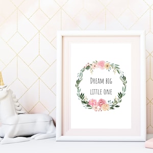 Impresiones de arte de pared de guardería para decoración de arte de pared de niña Regalo imprimible floral mínimo para guardería de niña