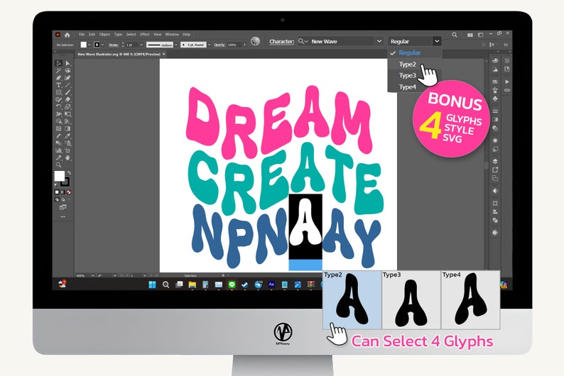 Bonus 4 Glyphs 4 Style 4 Svg Ttf and Otf