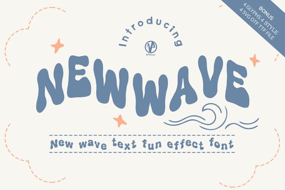 New Wave Font SVG: Custom Wavy Letters (OTF, TTF)