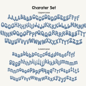 Examples of new wave fonts, uppercase and lowercase