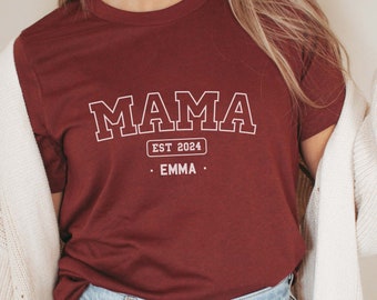 Custom Mama Shirt, Mom Shirt With Names, Personalized Mama T-shirt, Mother's Day Shirt, Mama With Children Names Tee, Mom birthday, New mom