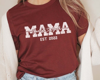 Personalized Mama Shirt, Mama Est Shirt, Gift for Mom, First Mother's Day Shirt, New Mom Gift, Mom Christmas Gift, Mom Birthday Gift for her