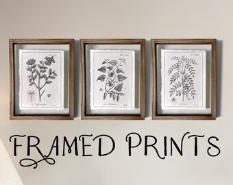 Framed Wall Art Set Vintage Floral Botanical Prints Minimalist Modern Art Boho Wall Decor, flower print, botanic antique gallery, drawing