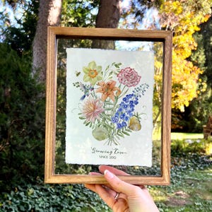 Birth Flower Family Bouquet Custom Digital Print Personalized Gift Mother&#39;s Day Antique Home art Grandmother gift Floral Family portrait