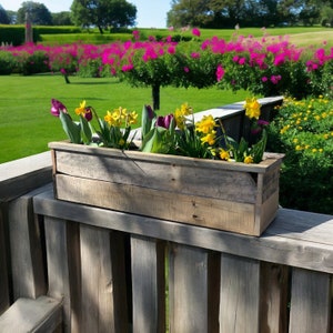 Farmhouse Wedding Centerpiece Decor - Rustic Wooden Planter Box (5-5.75&quot; H) - Reclaimed Wood for Indoor & Outdoor Use - Succulent, Window, o