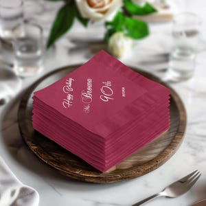 Personalized 90th Birthday Napkins, Custom Milestone Celebration Napkin, Unique Party Favors, Elegant Birthday Dinner, Anniversary Napkins