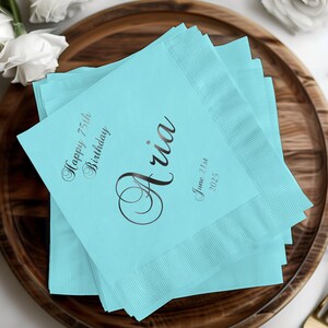 Tovaglioli di compleanno personalizzati, tovaglioli per feste personalizzati, decorazioni per compleanni importanti, tovaglioli stampati personalizzati, articoli per feste di compleanno