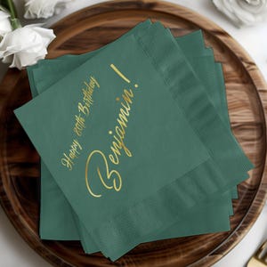Happy 80th Birthday Napkins, Birthday Party Decor, Personalized Party Supplies, Custom Event Napkins, Elegant Birthday Accessories