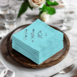 Servilletas de cumpleaños personalizadas, servilletas de edad personalizadas, servilletas de cumpleaños importantes, servilletas de fiesta, decoración de servilletas para celebraciones, servilletas para eventos