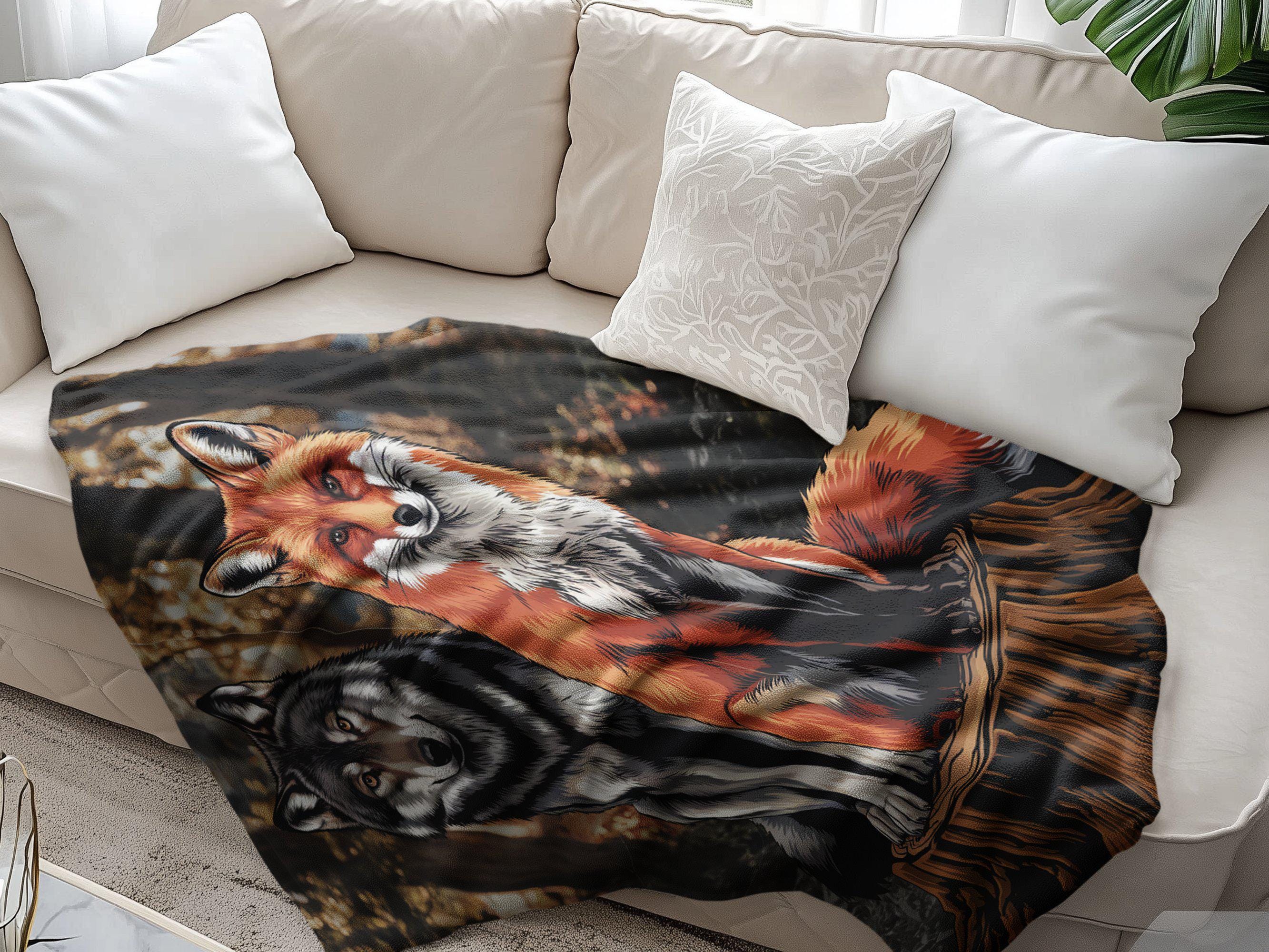 Couverture Loup Motif 3D Plaid Flanelle Blanket (130 x 150 cm, A Couverture Loup Motif 3D Plaid Flanelle Blanket (130 x 150 cm, A