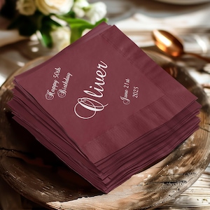 Tovaglioli per il 50° compleanno, tovaglioli personalizzati per feste di compleanno, decorazioni personalizzate per feste, eleganti articoli per feste di compleanno