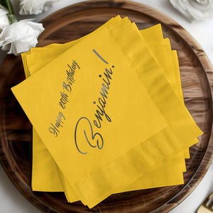 Servilleta de feliz 80 cumpleaños, servilletas de fiesta personalizadas, servilleta de celebración personalizada, decoración de 80 cumpleaños, suministros para fiestas