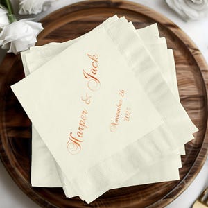 Foil Stamped Wedding Napkins: Personalized Elegant Party Decor