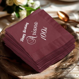 Happy Birthday Napkin Custom Name Birthday Party Napkin Personalized Birthday Decoration Unique Celebration Napkin